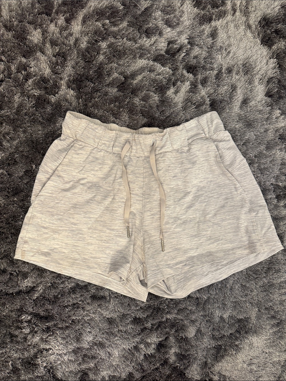 lululemon athletica Heathered Light Gray Women’s Athletic Drawstring Shorts